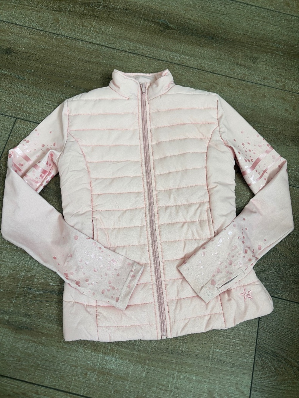 Rebel Athletic Pink Puffer Warm Up Jacket Youth Medium YM